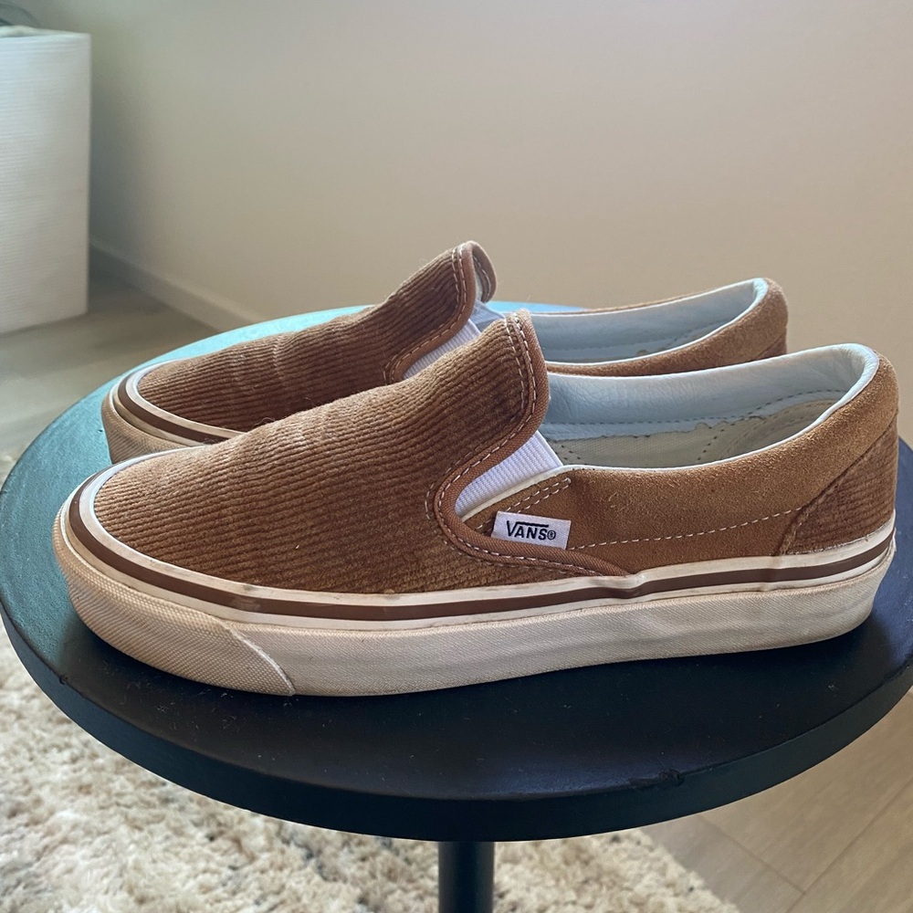 Vans Brown Corduroy Slip-On Sneakers